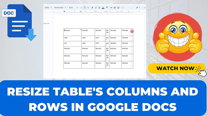 How to Resize Table's Columns and Rows in Google Docs