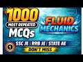 Fluid Mechanics MCQs Marathon – 1000 Most Important Questions | JE/AE Exams