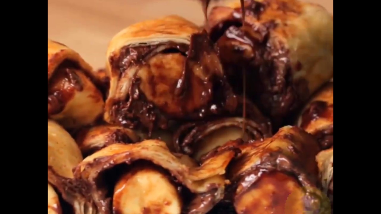 Nutella Banana French Toast Roll Ups | GrubHub | Dessert