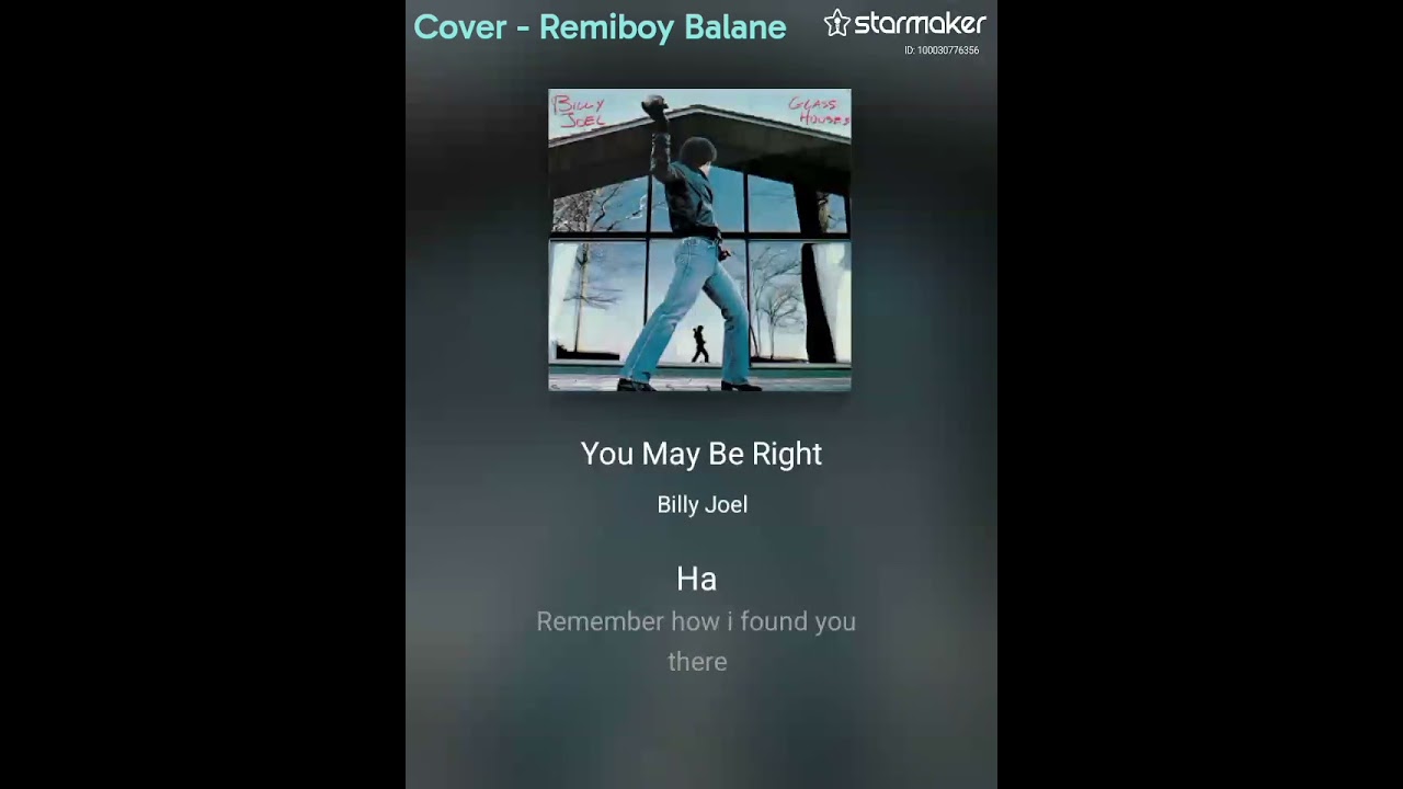 You May Be Right - Billy Joel  :  Cover - Remiboy Balane :  Genre - Rock.