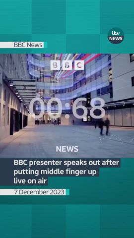 BBC presenter speaks out after putting middle finger up live on air #itvnews #bbcpresenter