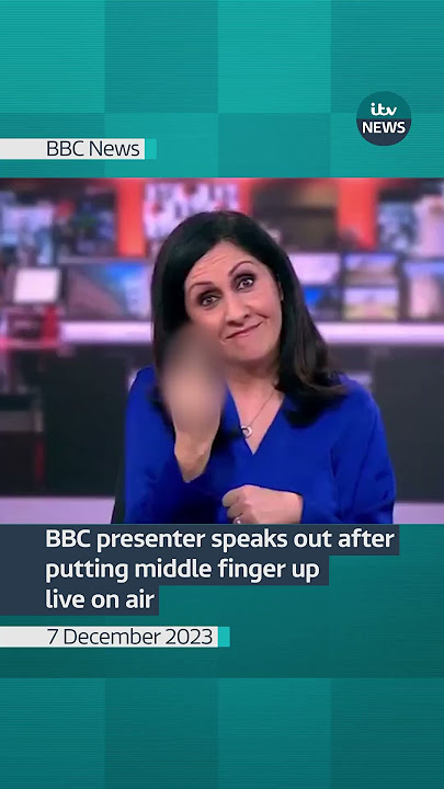 BBC presenter speaks out after putting middle finger up live on air #itvnews #bbcpresenter