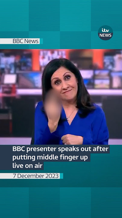 BBC presenter speaks out after putting middle finger up live on air #itvnews #bbcpresenter