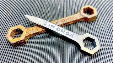 Knife Making | Rusty Wrench Into Throwing Knives