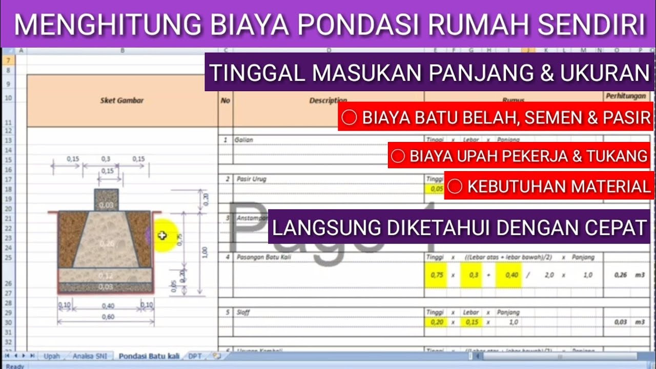 Cara Menghitung Volume Pondasi Batu Kali Dan Rab Masi Vrogue Co