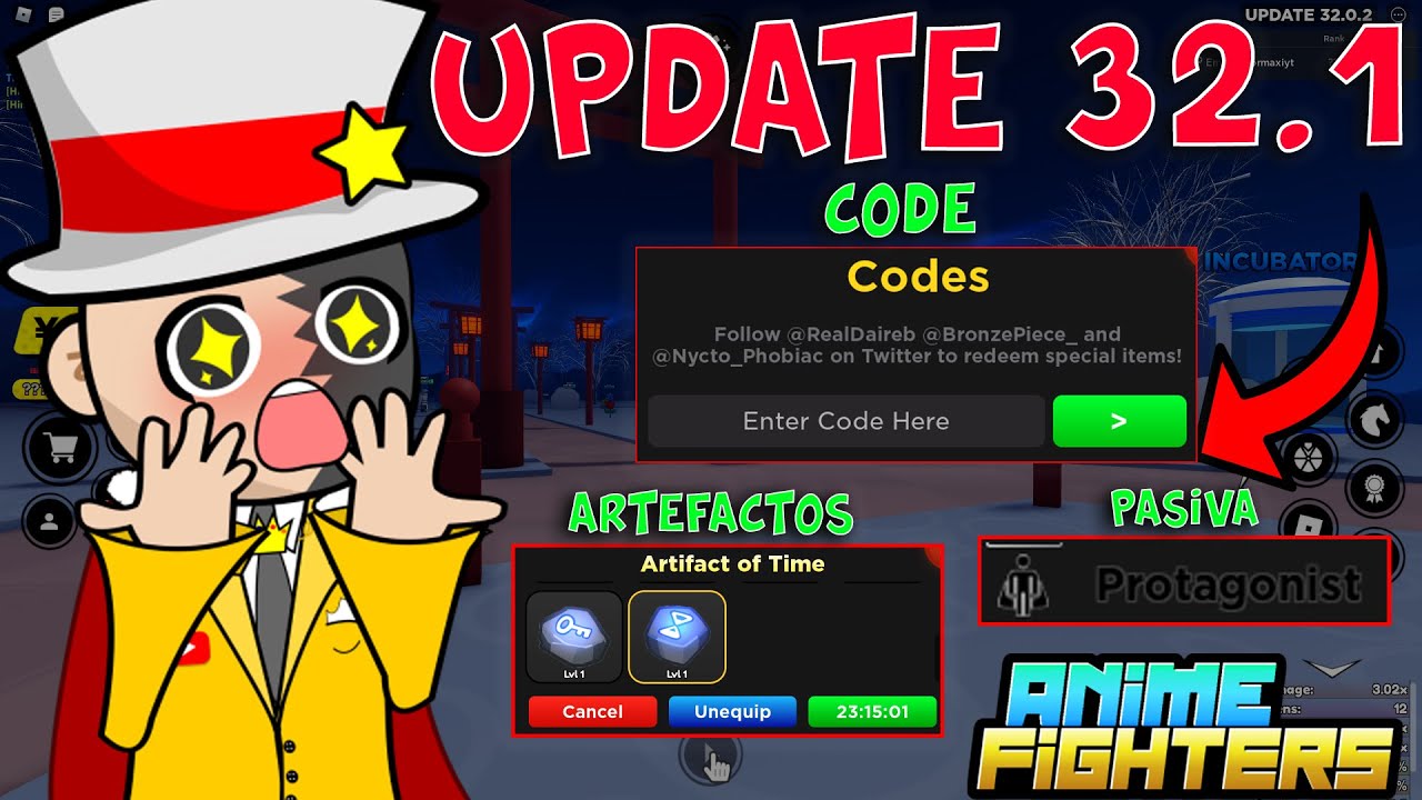 UPDATE 32.1 ANIME FIGHTERS SIMULATOR CODES ROBLOX *PROTAGONIST