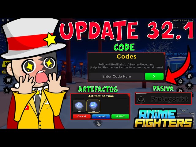 UPDATE 32.1 ANIME FIGHTERS SIMULATOR CODES ROBLOX *PROTAGONIST