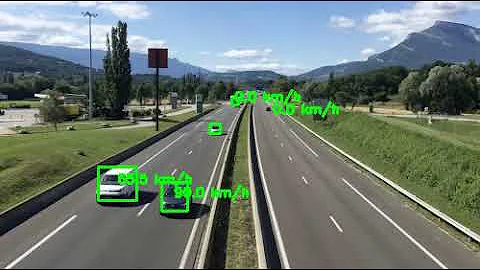 Vehicle speed estimation using OpenCV and YoloV3
