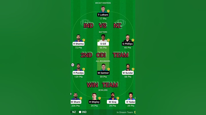 India vs new Zealand dream11 team | India vs new Zealand 2nd odi match dream11 team |