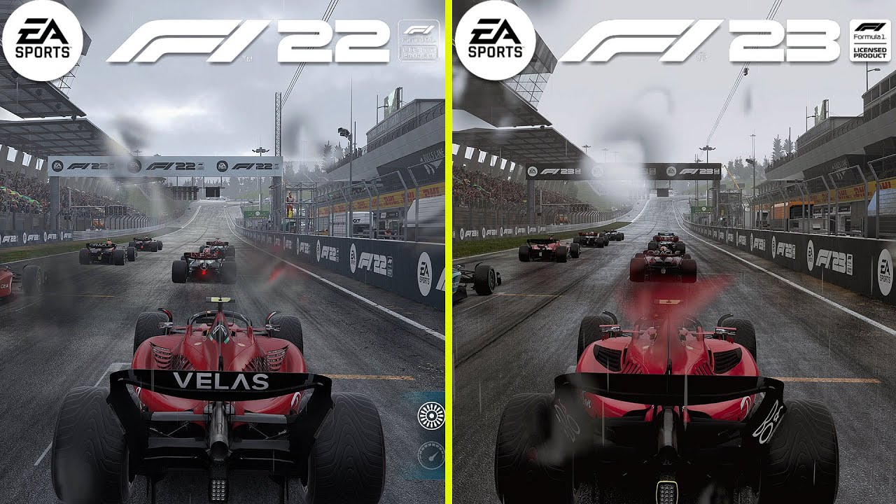 F1 23 vs F1 22 Rain Effect PS5 Graphics Comparison 