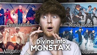 DIVING INTO MONSTA X! (Dramarama, Alligator, Follow, Rush Hour | Music Video Reaction)