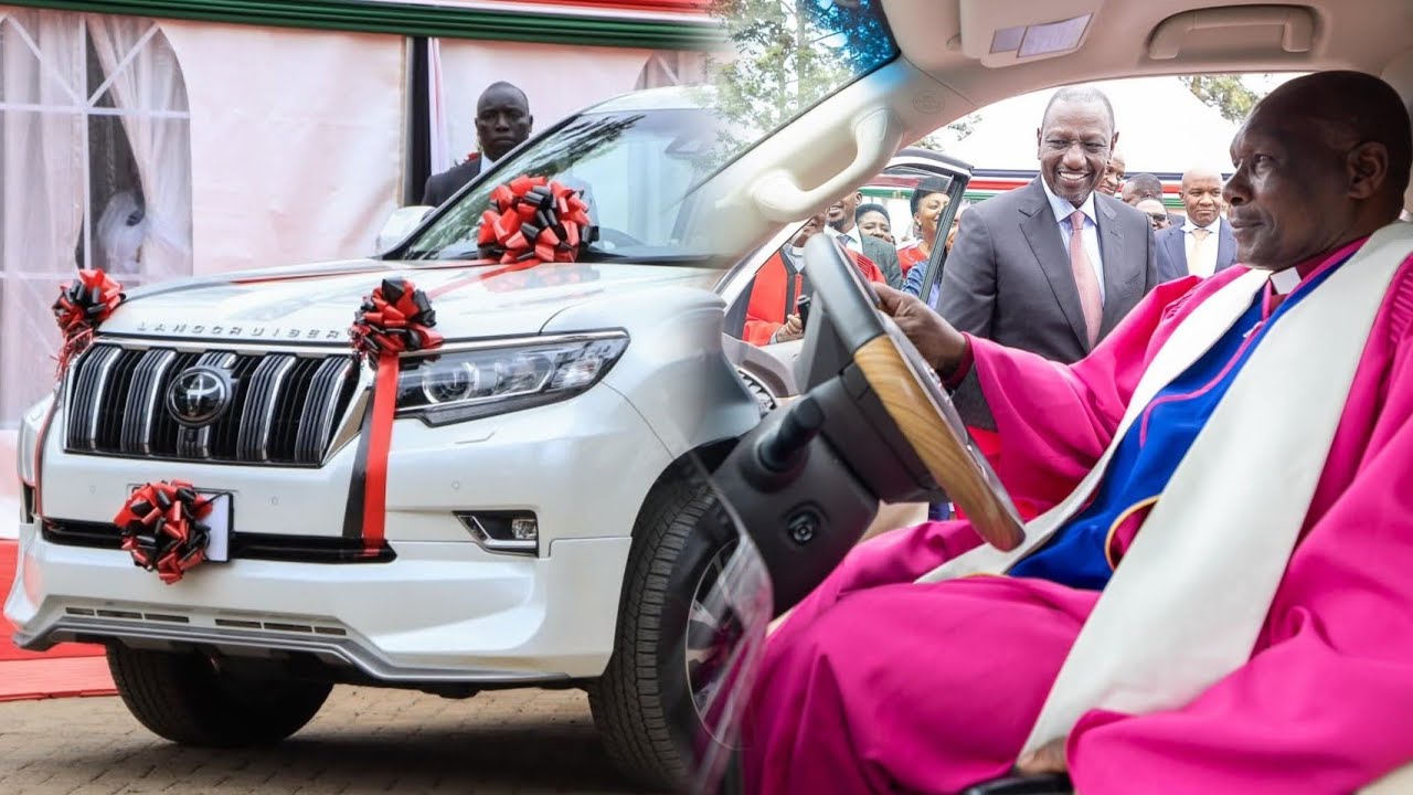 Moments As Ruto Donated 20 Million,Brand New Prado to Bishop Benjamin Kalanzo at AIC Bomani Machakos