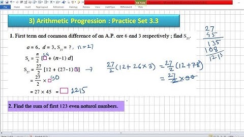 Arithmetic Progression | Practice Set 3.3 | algebra | 10th maths | Success Key | Mangulkar sir