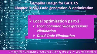 Ch 3.23:Local optimization part 1:Local Common Subexpressions elimination |Dead Code Elimination