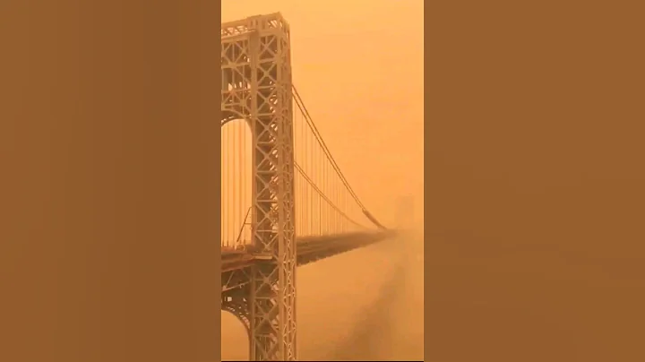 New York up in smoke😤#wildfire #canada #canadianwildfire #smoke #georgewashingtonbridge #newyorkcity