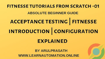 Fitnesse | 01 | Acceptance Testing framework | Introduction | Set up | Test & Suite pages Explained