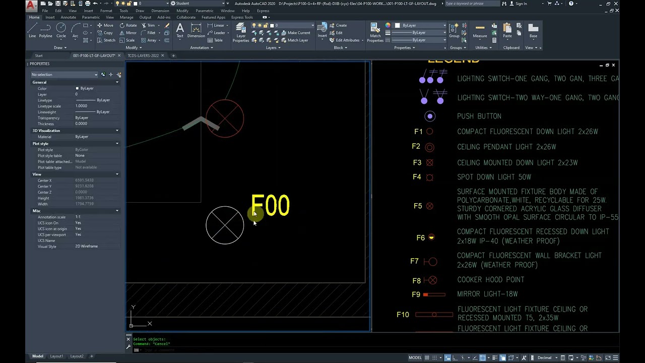 0012b-Adjustment of LTG Layout & Replacement of Blocks for GF Lighting by MTB CAD
