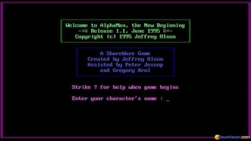 AlphaMan - The New Beginning gameplay (PC Game, 1995)