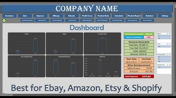 Amazon, Ebay, Etsy & Shopify Accounting Excel Spreadsheet