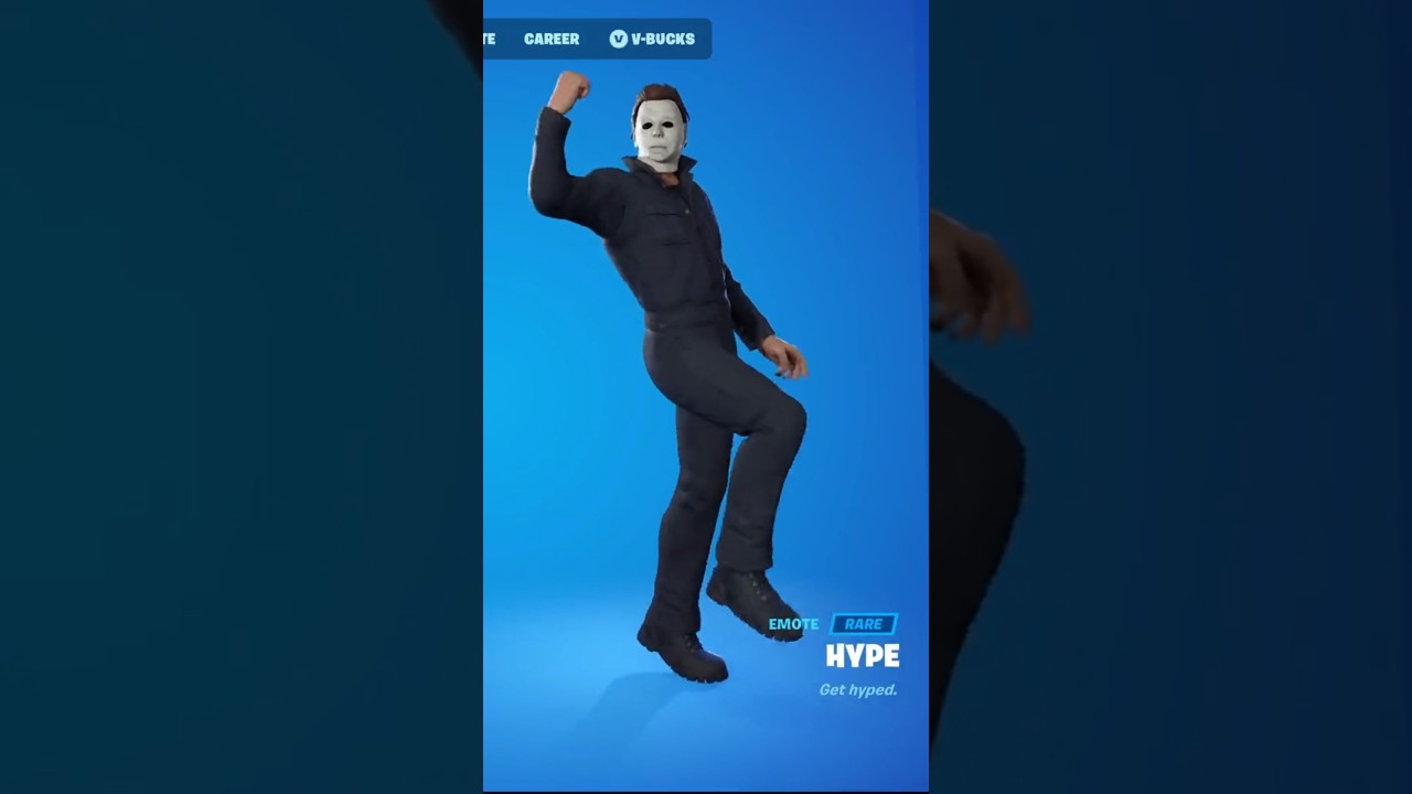 Michael Myers doing the Hype Emote in Fortnite 