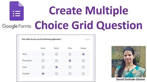 Create tables in Google forms| How to Create Multiple Choice Grid Question in Google Forms