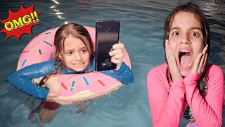 Marina e Elisa em tipos de crianças na piscina