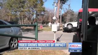 New video: Hermann Park mini train crashes into stopped car
