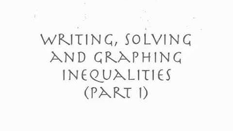 Writing, Solving, and Graphing Inequalities (Part 1)