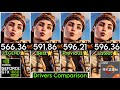 Nvidia Drivers (V 566.36 vs V 591.86 vs V 596.21 vs V 596.36) : GTX 1660 Super - Test In 5 games !