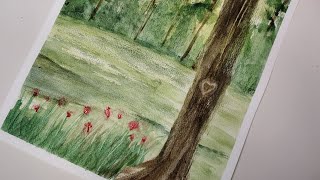 Easy landscape watercolor for beginners