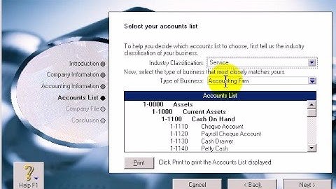 MYOB Training Courses - 501103 MYOB Setup - Accounts list and filename