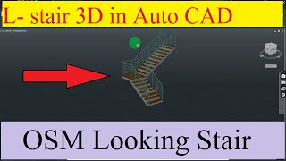 AutoCAD L SHAPED 3D STAIRS// fully detaild