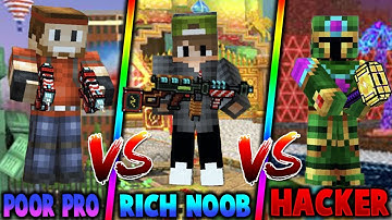 Rich Noob vs Poor Pro vs Amazing Hacker [Pixel Gun 3D Edition]