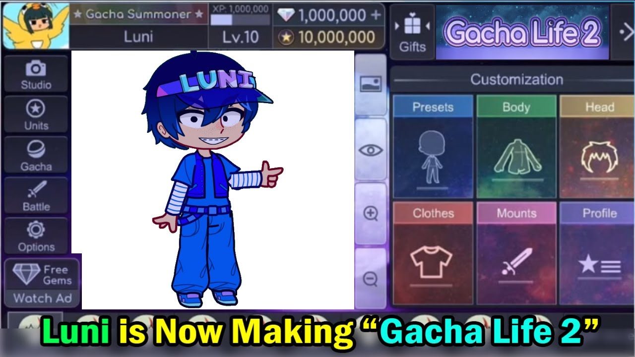 If Luni Made Gacha Club 2: 😨🖖 