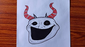 How To Draw Scary Troll Face Step by Step / Creepy drawing tutorial / Troll Face drawing easy