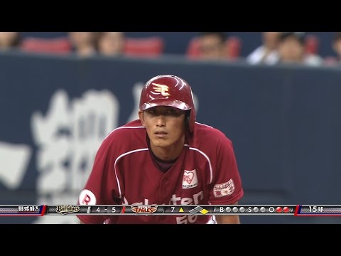 【プロ野球パ】打球もノッてる中川、ポトリ落ちて勝ち越しタイムリー 2015/05/12 Bs-E