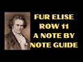 Ludwig van beethoven fur elise row 11 tutorial piano sheet music reading a note by note guide