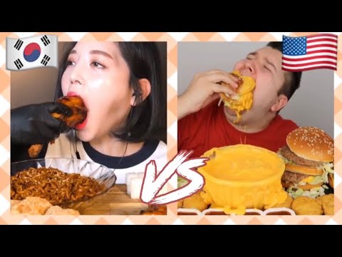 Korean vs American mukbangers - BIG BITES