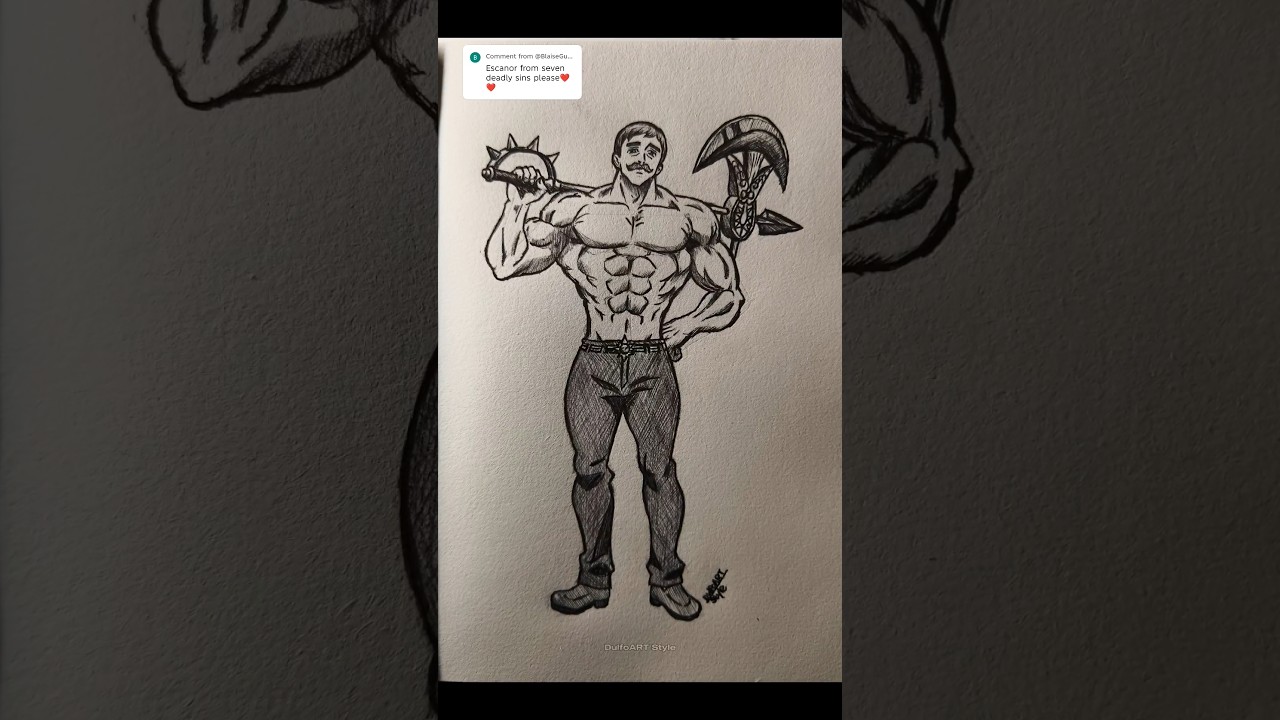 Escanor, stickman to anime drawing 