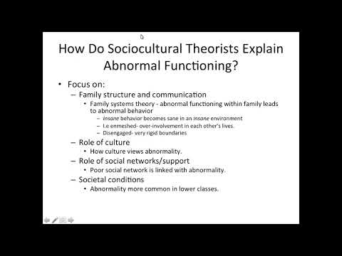 Understanding Models of Abnormality- Sociocultural Factors and Treatment