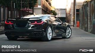 Niche Prodigy 5 | Silver with Machined Face | 19x8.5 // 20x11 | Chevrolet Corvette