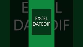 #shorts excel datedif function to calculate age in years