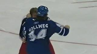 Derek Dorsett vs Ryan Hollweg Oct 5, 2008