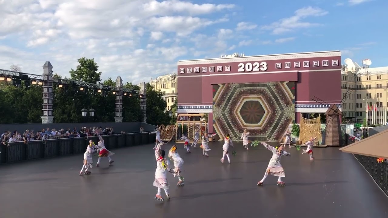 Russian folk dance street performance