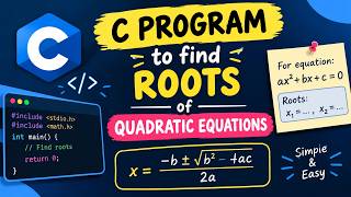 C Program to Find Roots of Quadratic Equation | C Programming Tutorial. Update