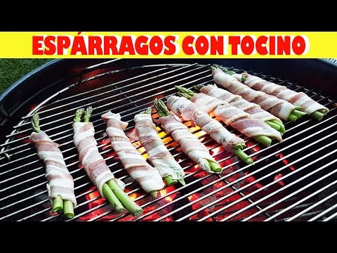 Receta Cocina Espárragos Con Tocino / Bacon Wrapped Asparagus Recipe