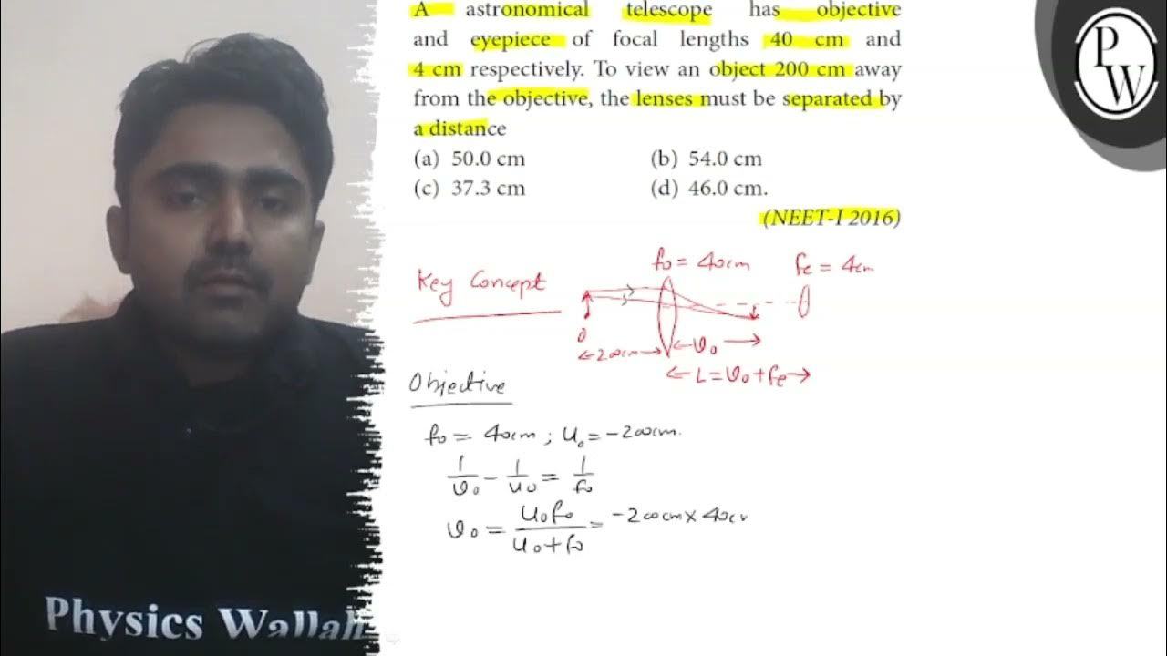 A astronomical telescope has objective and eyepiece of focal lengths 40