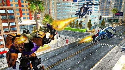Gangster Super Transform Robot Flying Car Robo War - Android Gameplay HD