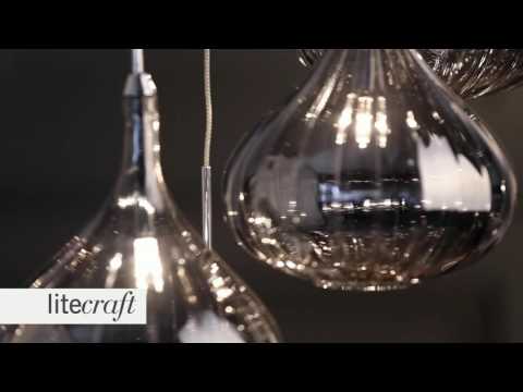 Droplet 7 Light Ceiling Cluster Pendant - Chrome | Litecraft - Lighting Your Home