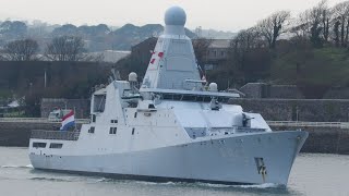 Sleek Dutch patrol ship underway from Plymouth ⚓ 🇳🇱 🇬🇧